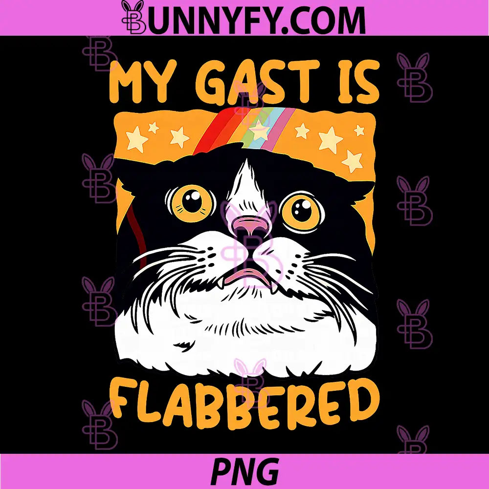 My Gast is Flabbered PNG, Funny Cat Viral Meme PNG