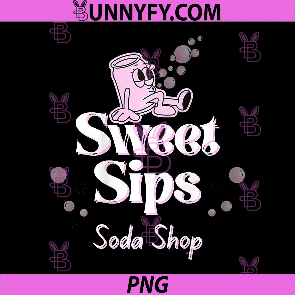 Sweet Sips Soda Shop Retro Cartoon PNG, Cute Soda Drink PNG