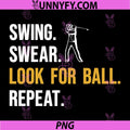 Swing Swear Look for Ball Repeat PNG, Golf Golfer Golfing PNG