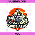 Swiss Alps Vintage PNG, Mountain Switzerland Souvenir Hiking Ski PNG