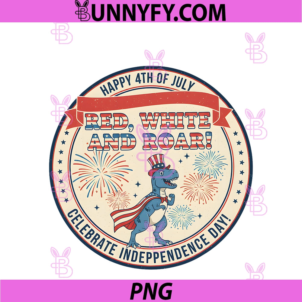 T-Rex Dinosaur 4th Of July PNG, Fireworks USA Freedom PNG