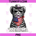 Tabby Cat American Flag PNG, Bandana Cowboy Hat Cool Sunglasses PNG