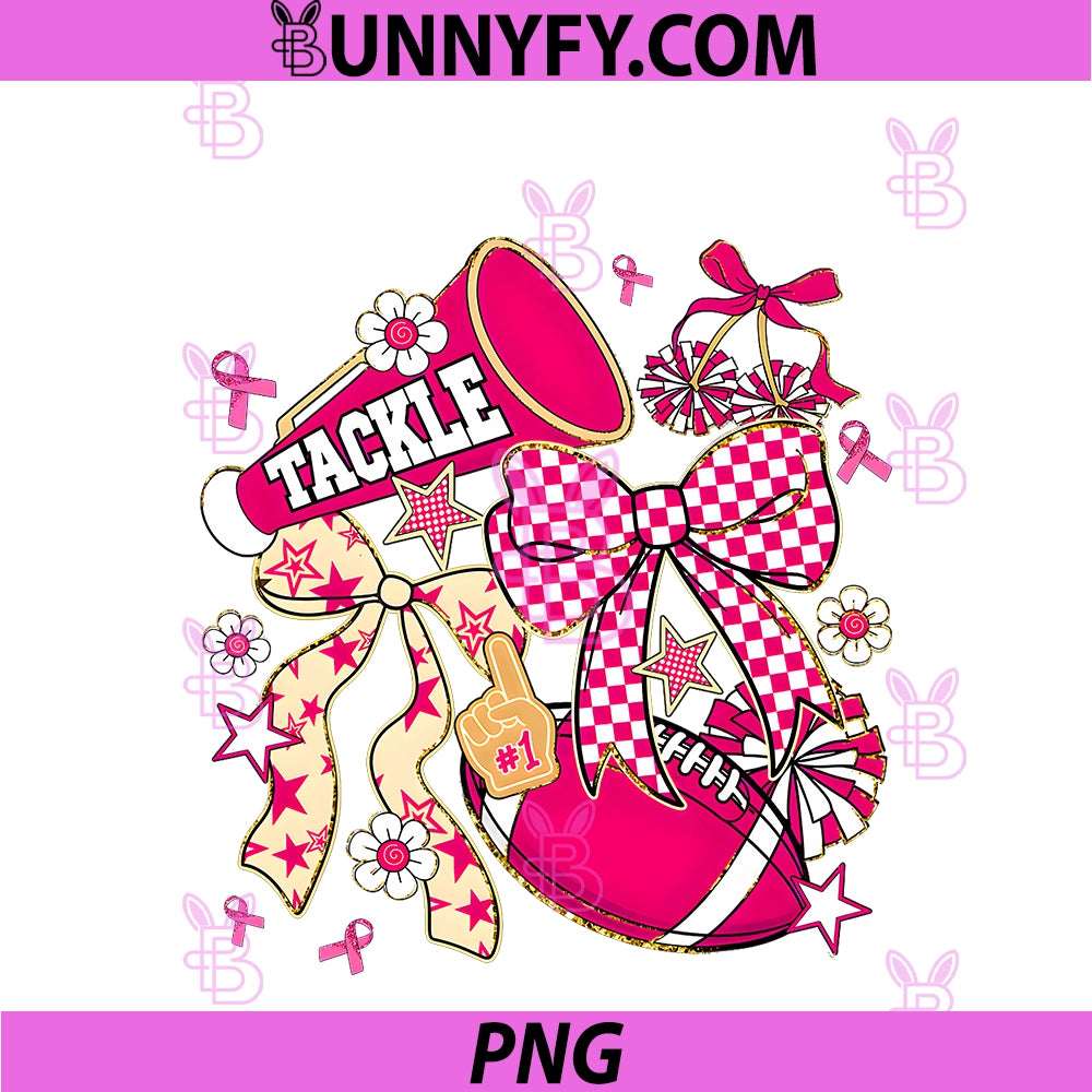 Tackle Breast Cancer PNG, Football Girly Pink Ribbon PNG