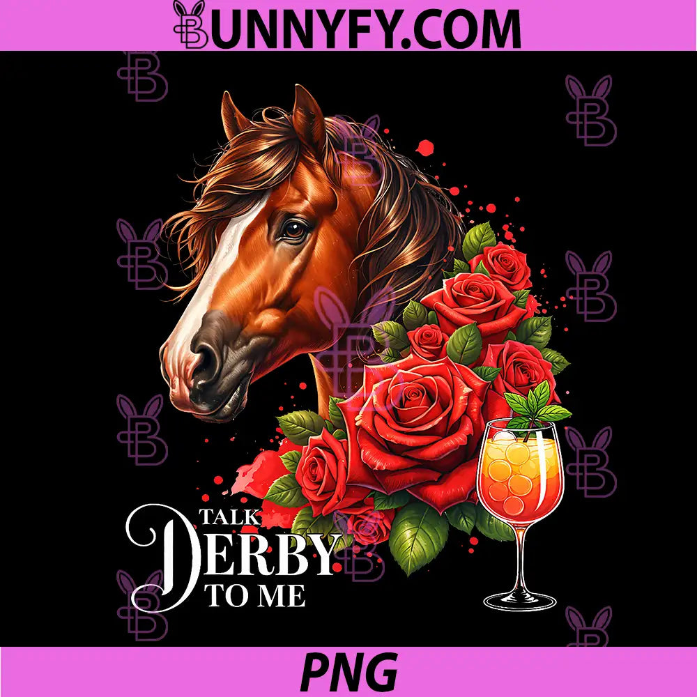 Talk Derby to Me Floral PNG, Funny Racing Horse PNG