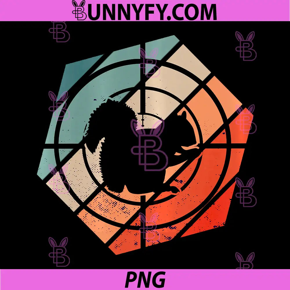 Target Scope Hexa Squirrel Hunter PNG, Retro Squirrel Hunting PNG