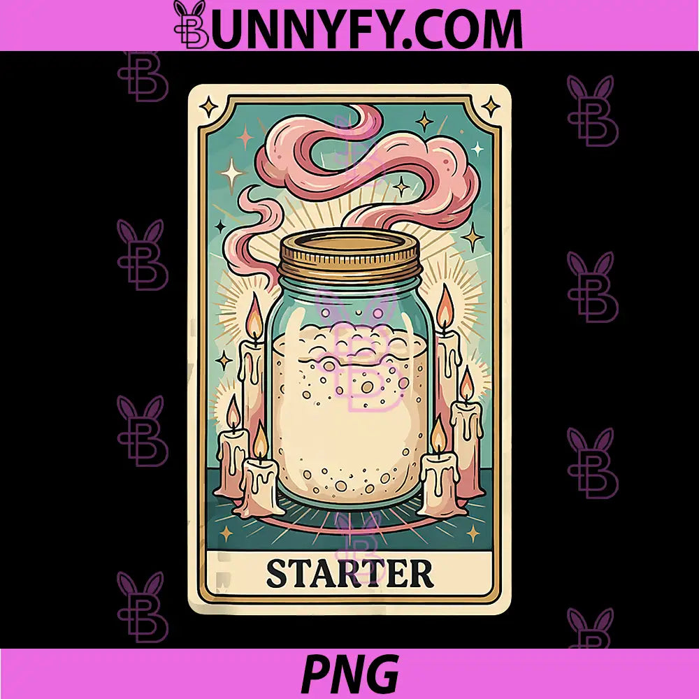 Tarot Card Sourdough Starter PNG, Baking Witchy PNG