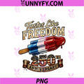 Tastes Like Freedom PNG, Funny Popsicle 4th Of July Retro PNG