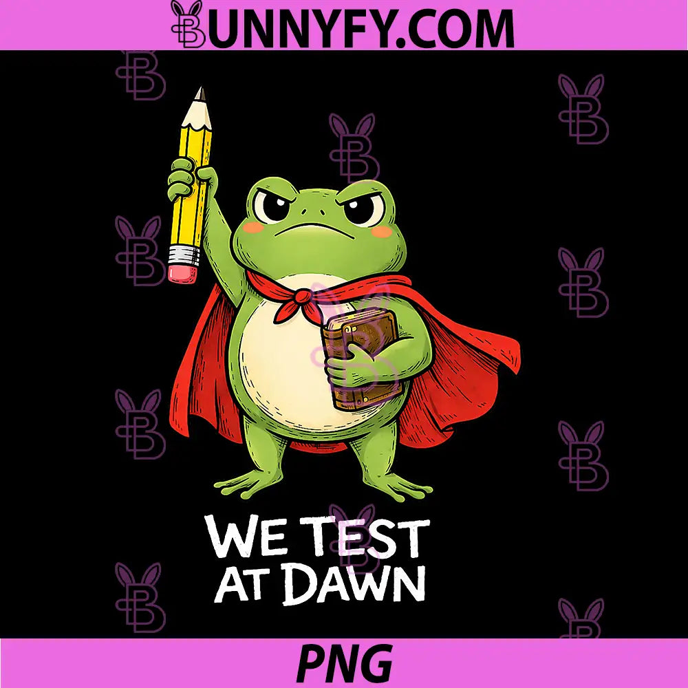 Teacher Frog We Test At Dawn PNG, Funny Test Day Teacher Student PNG