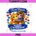 Team Punch Monkey PNG, In April We Wear Blue Autism Awareness PNG