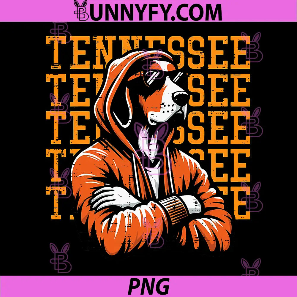 Tennessee Dog Hoodie Street Art PNG, Cool Tennessee Animal Design PNG