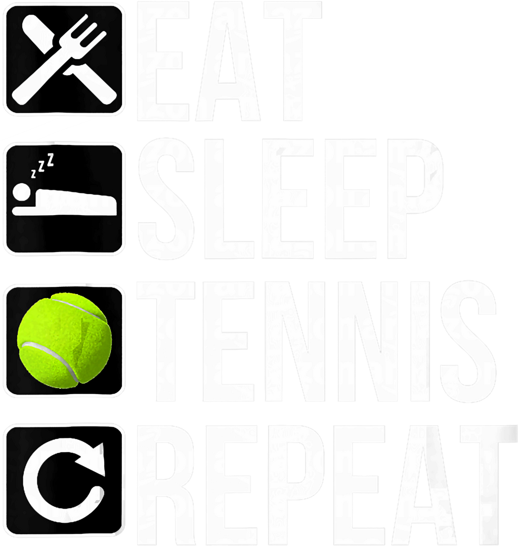 Tennis Player Funny PNG, Eat Sleep Tennis Repeat PNG