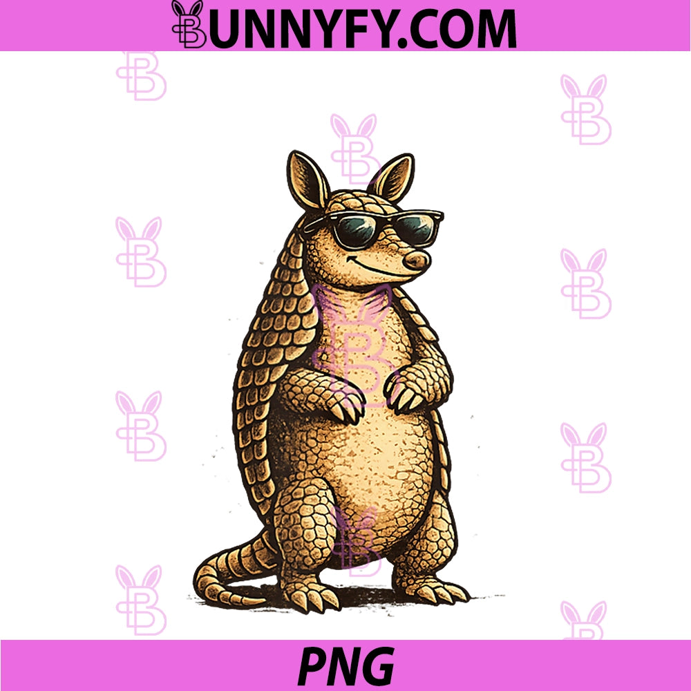Texas Armadillo Retro Sunglasses PNG, Vintage Animal Art PNG