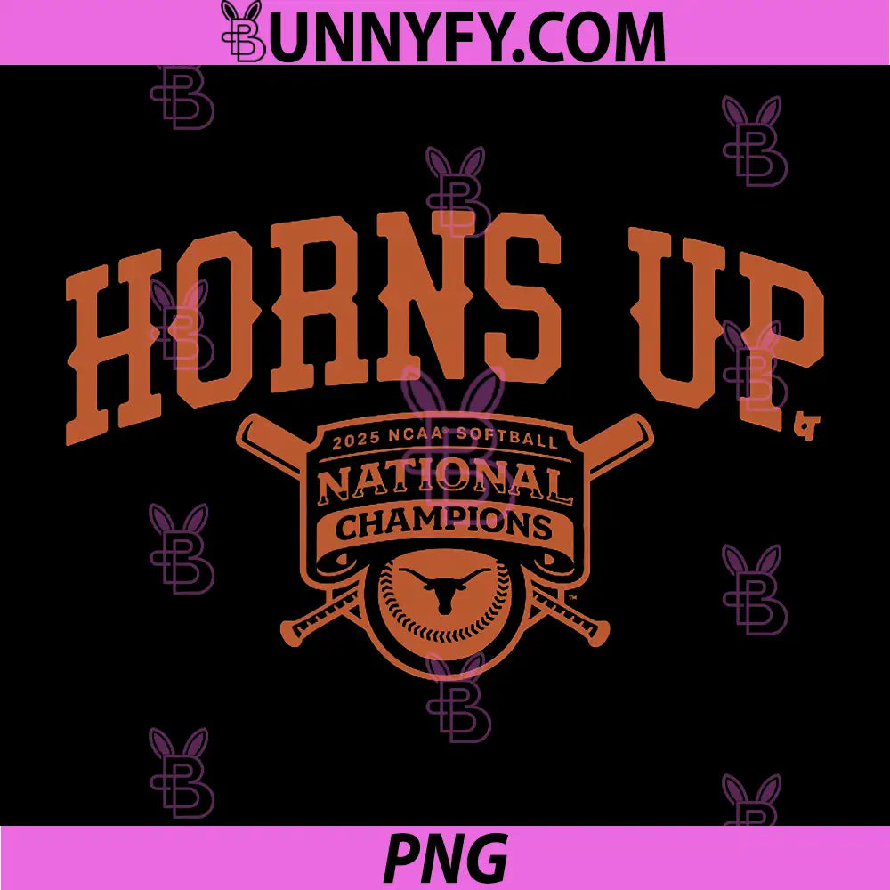 Texas Longhorns Horns Up PNG, National Champs NCAA Softball PNG