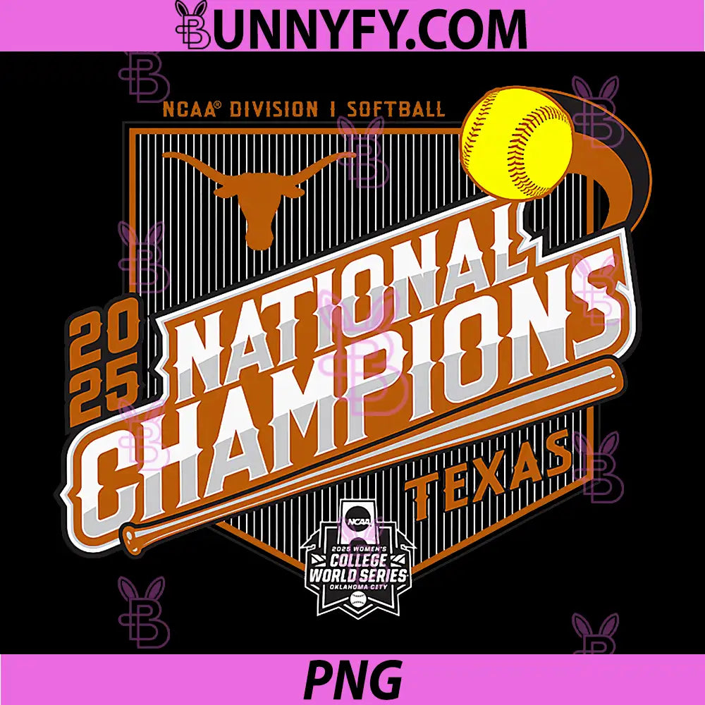 Texas Longhorns Softball PNG, National Champs 2025 WCWS Winner PNG