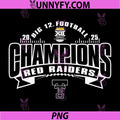 Texas Tech Red Raiders Big 12 PNG, Champs 2025 Football PNG