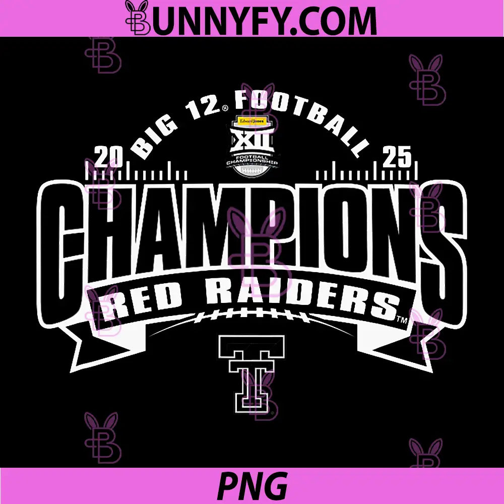 Texas Tech Red Raiders Big 12 PNG, Champs 2025 Football PNG