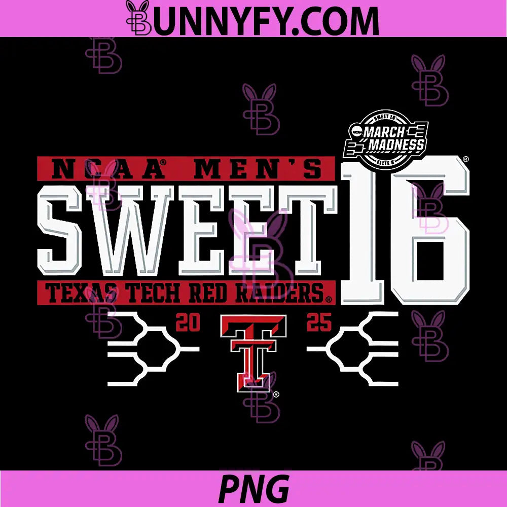 Texas Tech Red Raiders Sweet PNG, 16 2025 Men's March Madness PNG