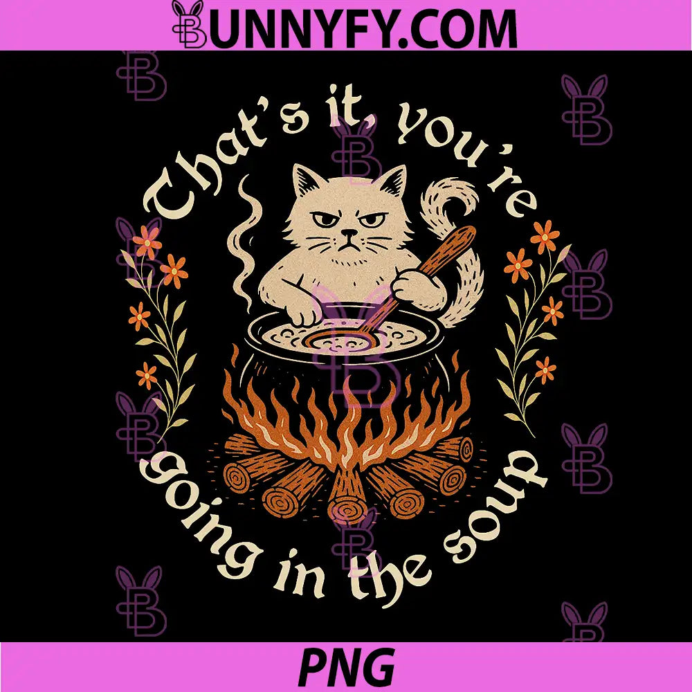 That's It You're Going in The Soup PNG, Funny Cat Wizard Meme PNG