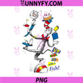 Cat In The Hat Up Up Up With A Fish PNG, Dr Seuss Classic Art PNG