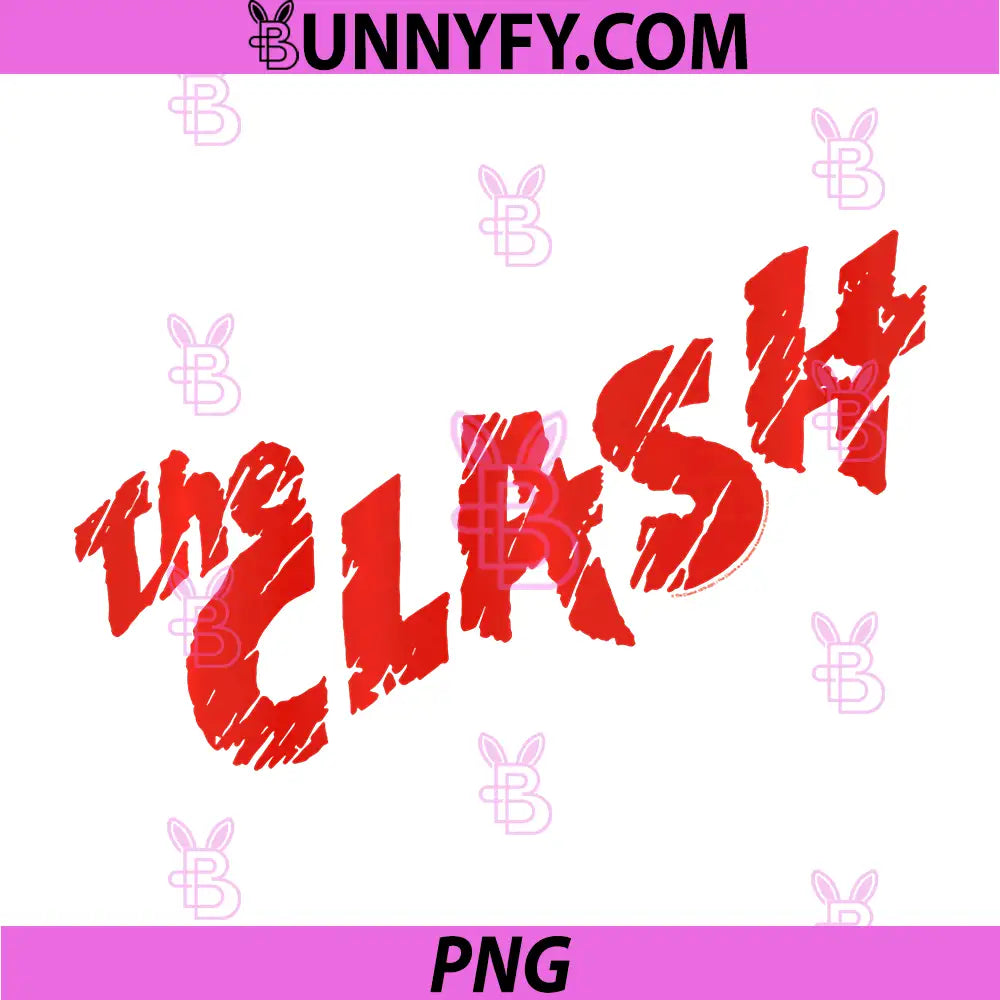 The Clash PNG, Scratched Red Logo PNG