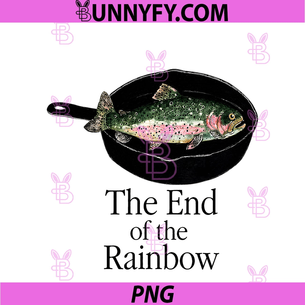 The End Of The Rainbow PNG, Funny Trout Fishing Graphic PNG