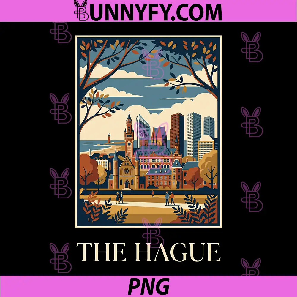 The Hague PNG, Netherlands Skyline Travel Art PNG