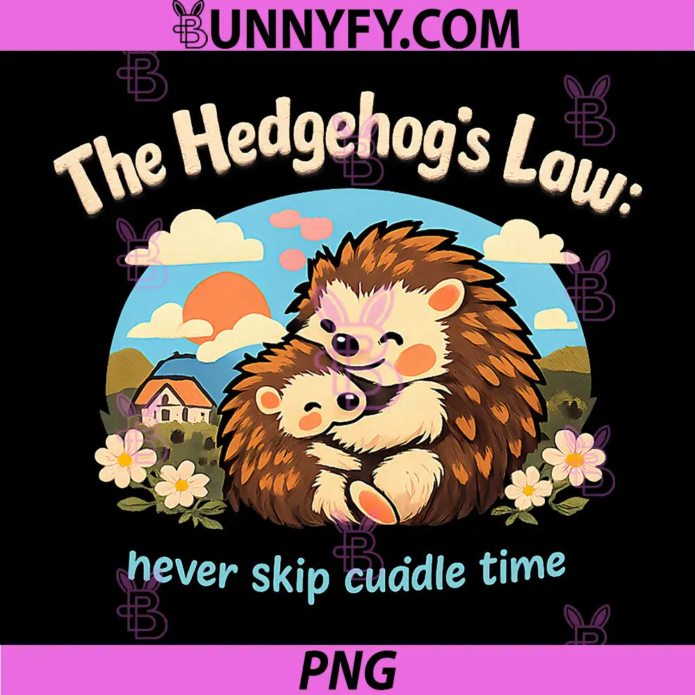 The Hedgehogs Law PNG, Never Skip Cuddle Time Badge PNG