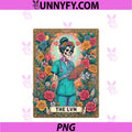 The LVN PNG, Vintage Tarot Card Skeleton Nurse PNG