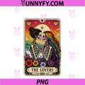 The Lovers Tarot Card Skeleton Gothic PNG, Romance Rainbow Art PNG