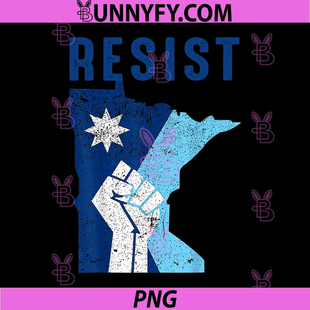 Resist Minnesota Fist State Map PNG, Minnesota Resistance Protest Symbol PNG