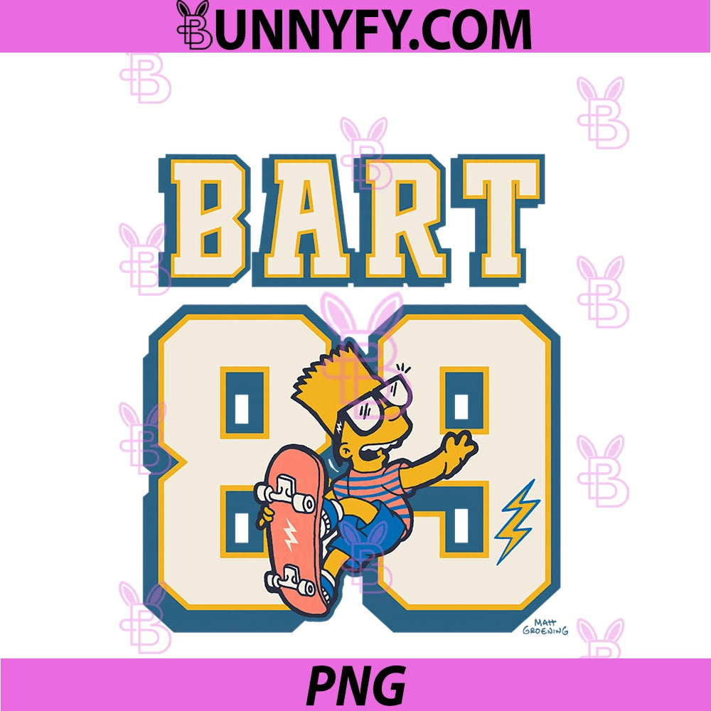 The Simpsons Bart 89 PNG, Skateboard Retro PNG
