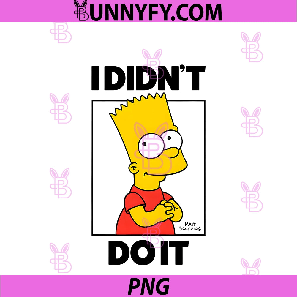 The Simpsons Bart PNG, Portrait I Didn't Do It PNG
