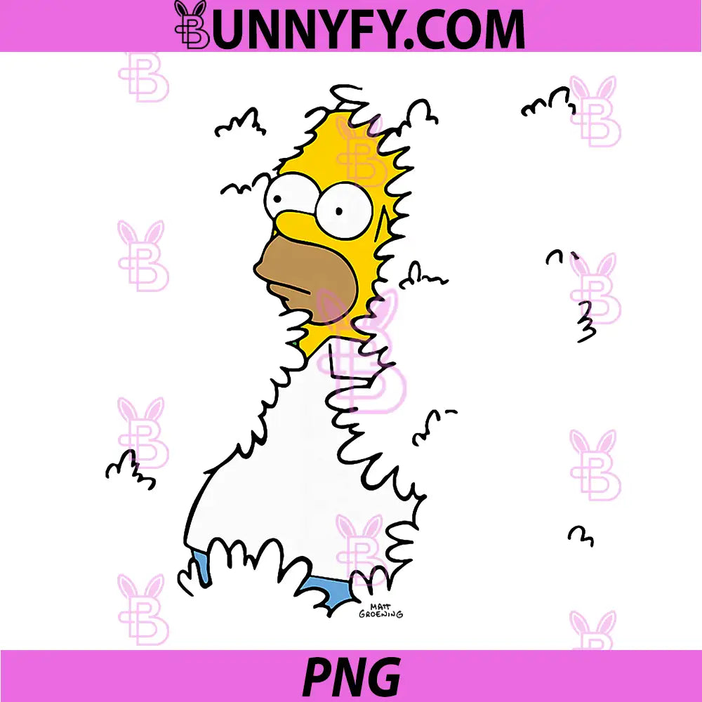 The Simpsons PNG, Homer Hide Bush Meme PNG