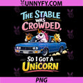 The Stable was Crowded PNG, Unicorn Classic Car Graphic PNG