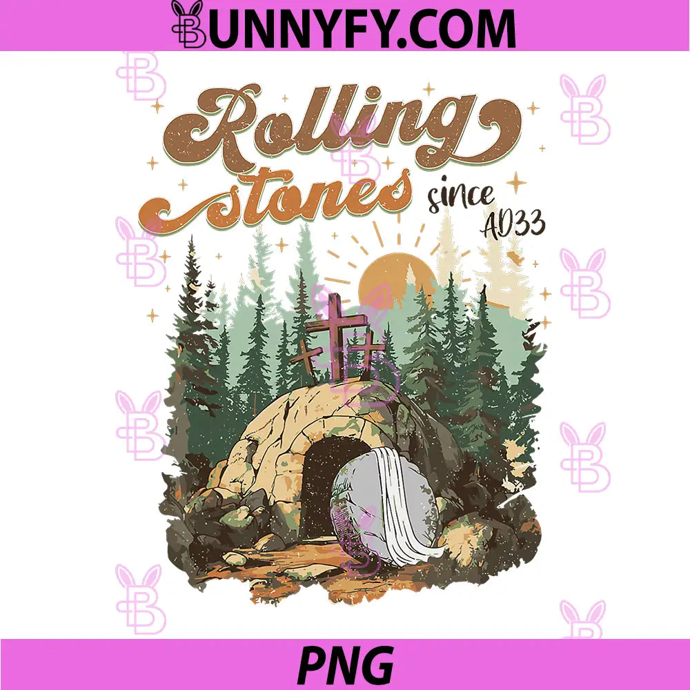 The Stone Was Rolled Away He Is Alive PNG, Retro Christian Easter PNG