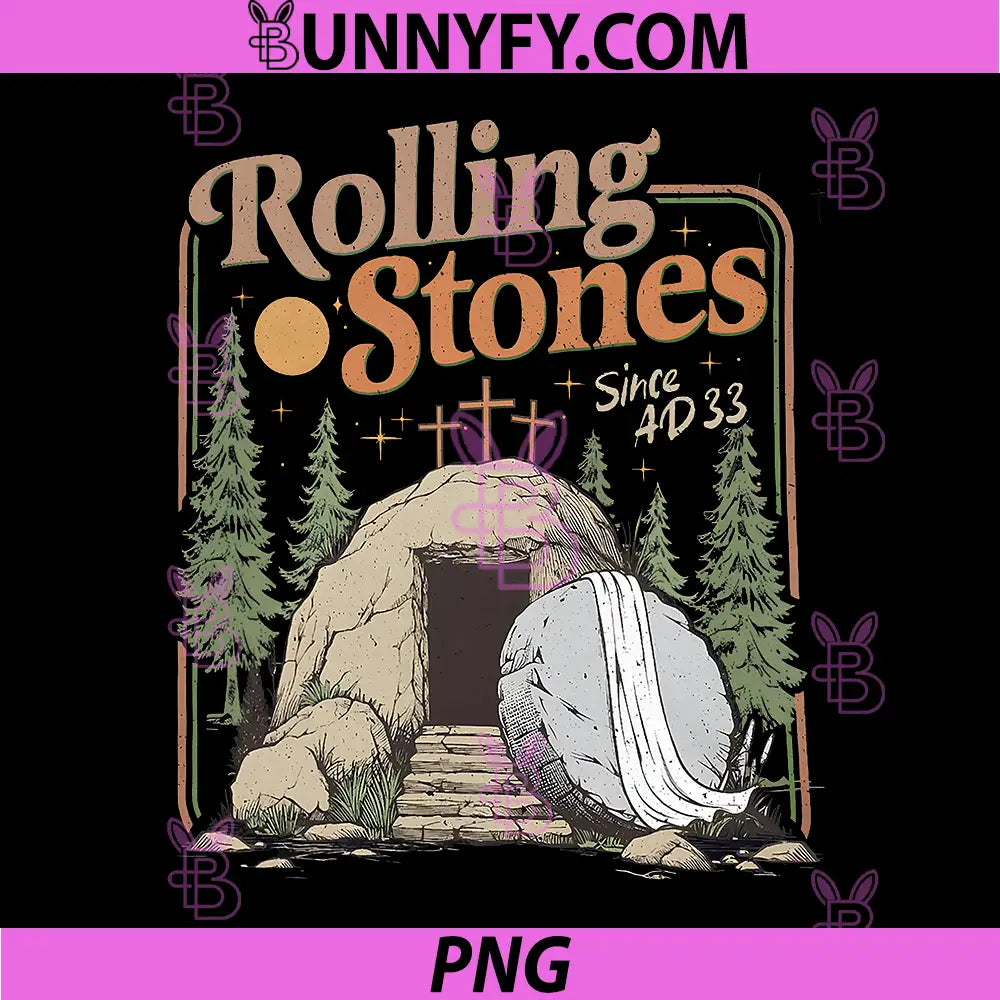The Stone PNG, Was Rolled Away He is Alive PNG, Retro Christian Easter PNG