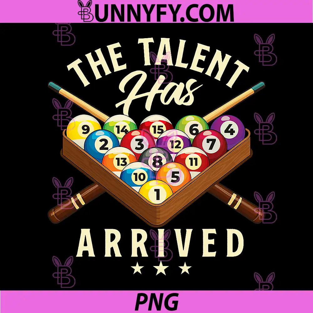 The Talent Has Arrived PNG, 8 Ball Billiard Game Pool Player PNG