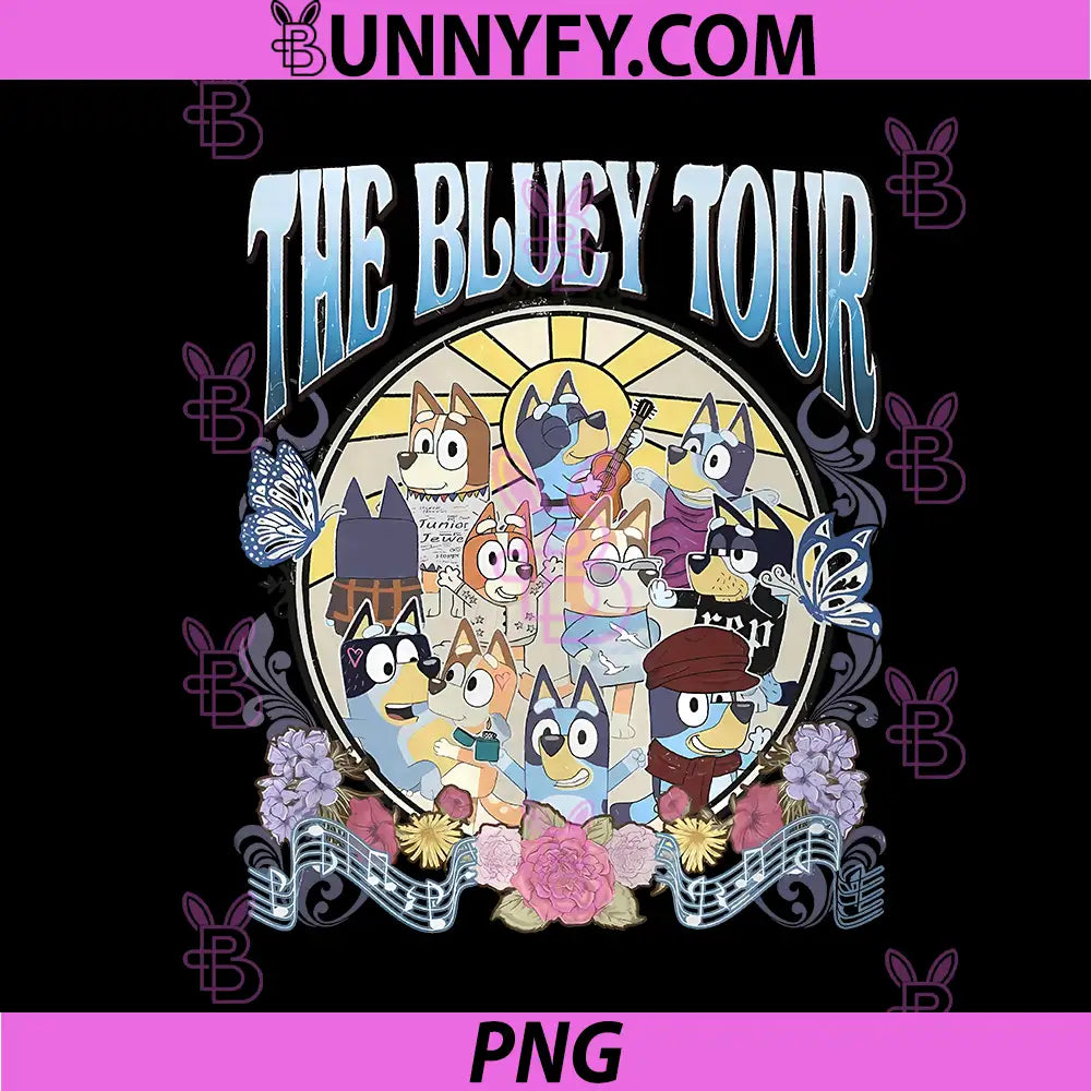 The Bluey Tour PNG, Funny Family Cartoon PNG