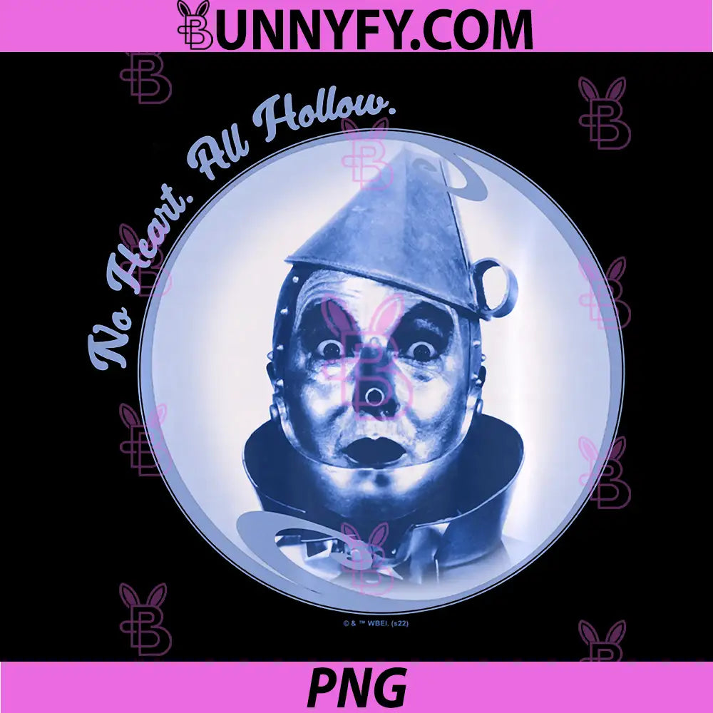 The Wizard of Oz Tin man PNG, Not Heart All Hollow Portrait PNG