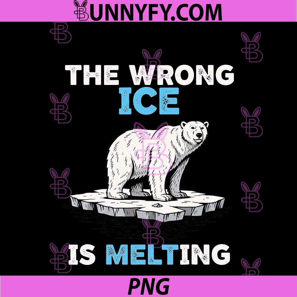 The Wrong ICE Is Melting Polar Bear PNG, Funny Ice Cold PNG