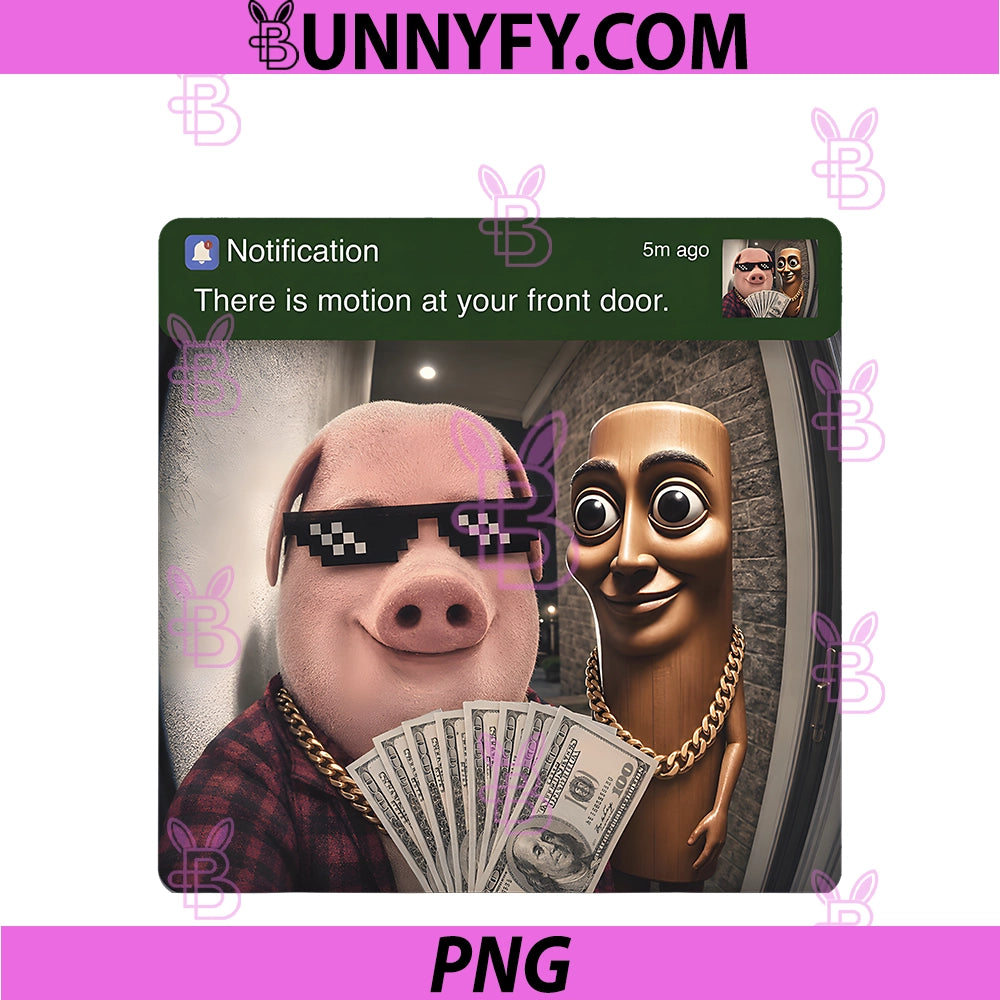 There Is Motion At Your Front Door PNG, Tung Tung Tung John Pork PNG
