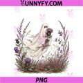 Thistle Ghost Floral Gothic Ghost PNG, Wildflowers Halloween PNG