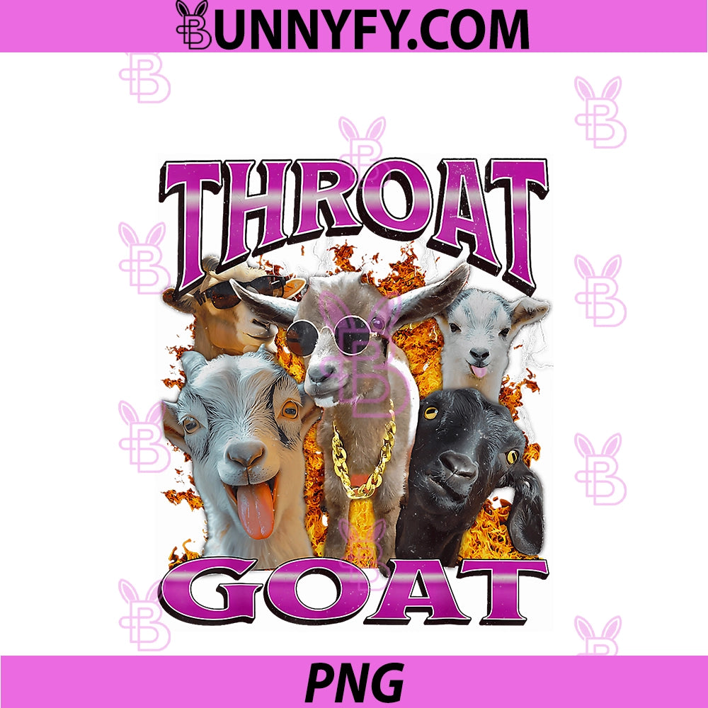Throat Goat PNG, Funny Offensive Adult Humor Bootleg Y2K Graphic PNG