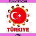 Turkiye Flag With Kids Circle PNG, Colorful Turkey Children Art PNG