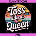 Toss Like A Queen PNG, Colorful Cornhole Fun PNG