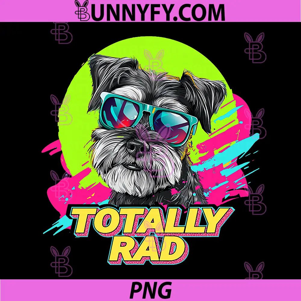 Totally Rad Retro PNG, Vintage 80s 90s Miniature Schnauzer PNG