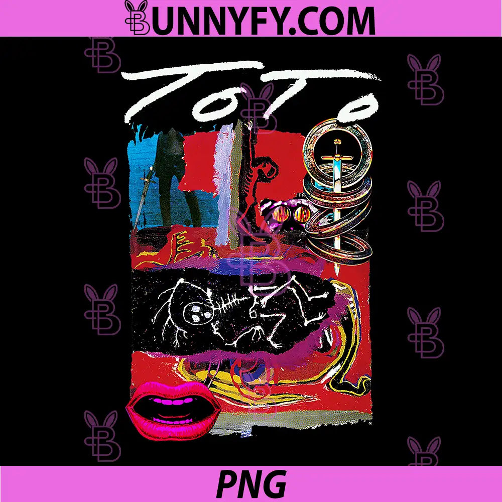 Toto Album Collage Art PNG, Abstract Rock Music Graphic PNG