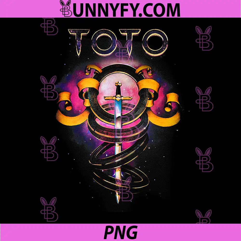 Toto Sword Fantasy Artwork PNG, Classic Rock Band Graphic PNG