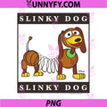 Slinky Dog Classic Toy Character PNG, Vintage Cartoon Block Art PNG