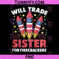 Trade Sister for Firecrackers PNG, Funny Boys 4th of July Gifts Performance PNG